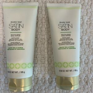 Set of 2 Mary Kay Satin Body Revitalizing Shea Scrub White Tea Citrus 6.5oz New